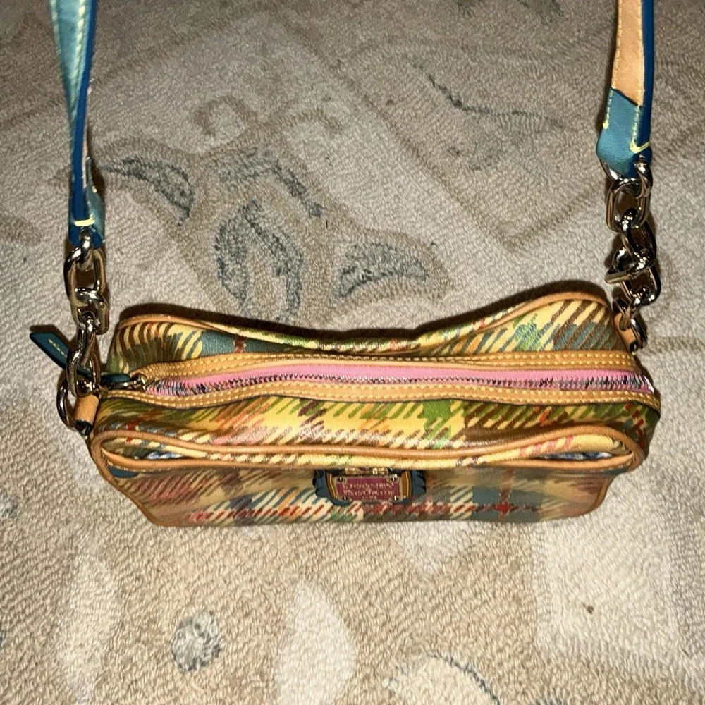 Dooney & Bourke Y2K Multicolor‎ Plaid Baguette Shoulder Bag